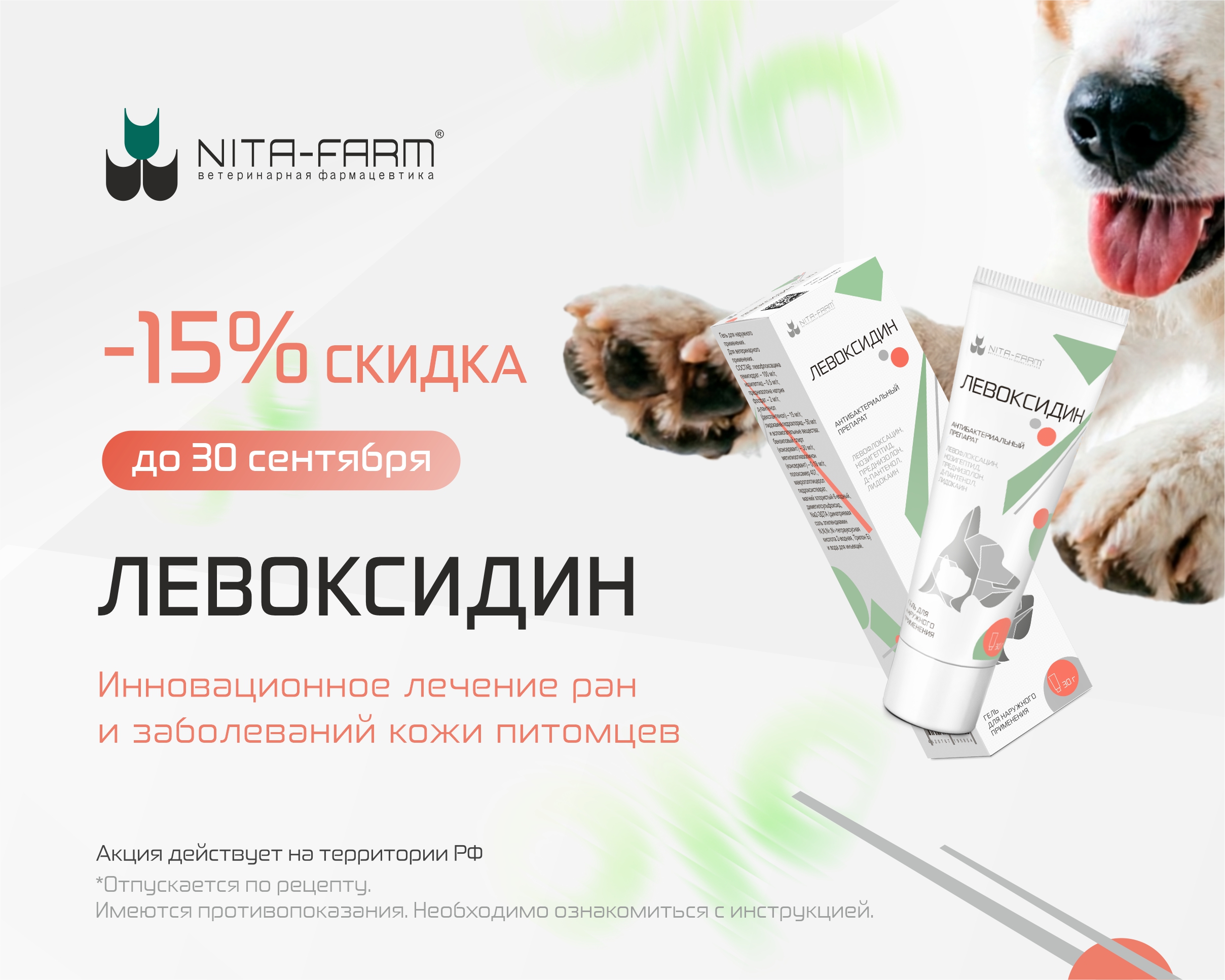 Скидка 15% на «Левоксидин»